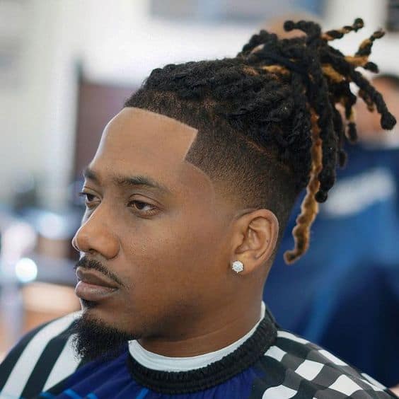 temple fade with locs