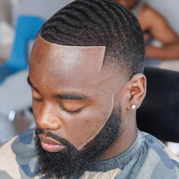 medium taper fade with waves