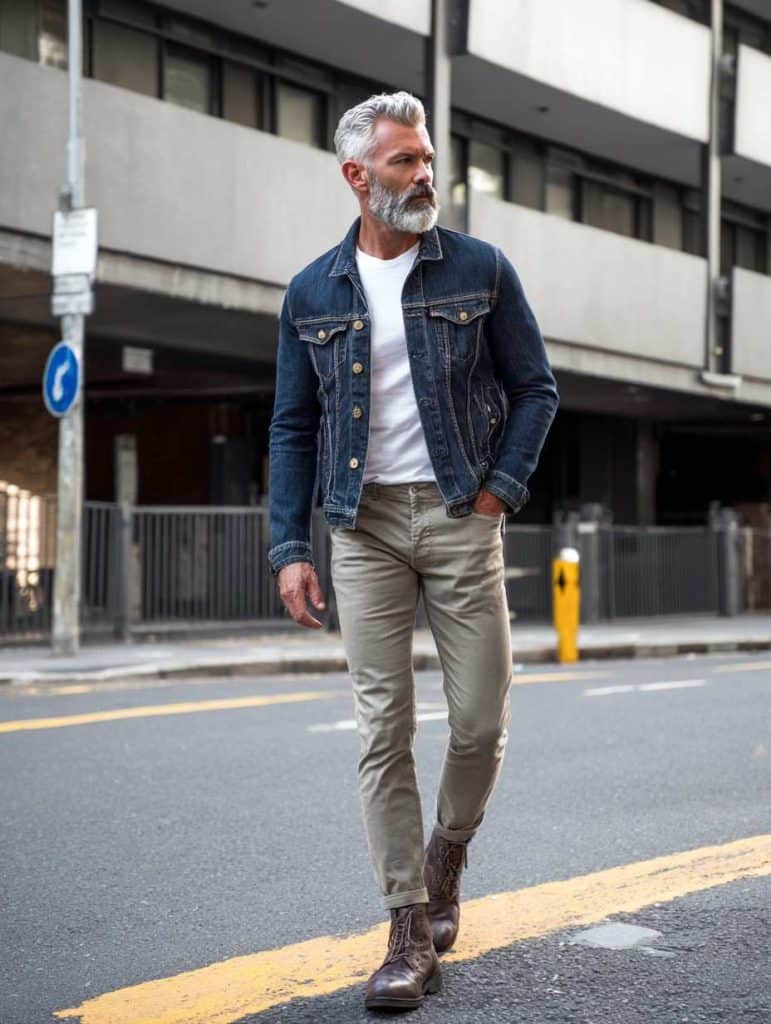 handsome_man_over_45. denim style